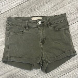 PacSun Green Jean Shorts with Distressed Hem